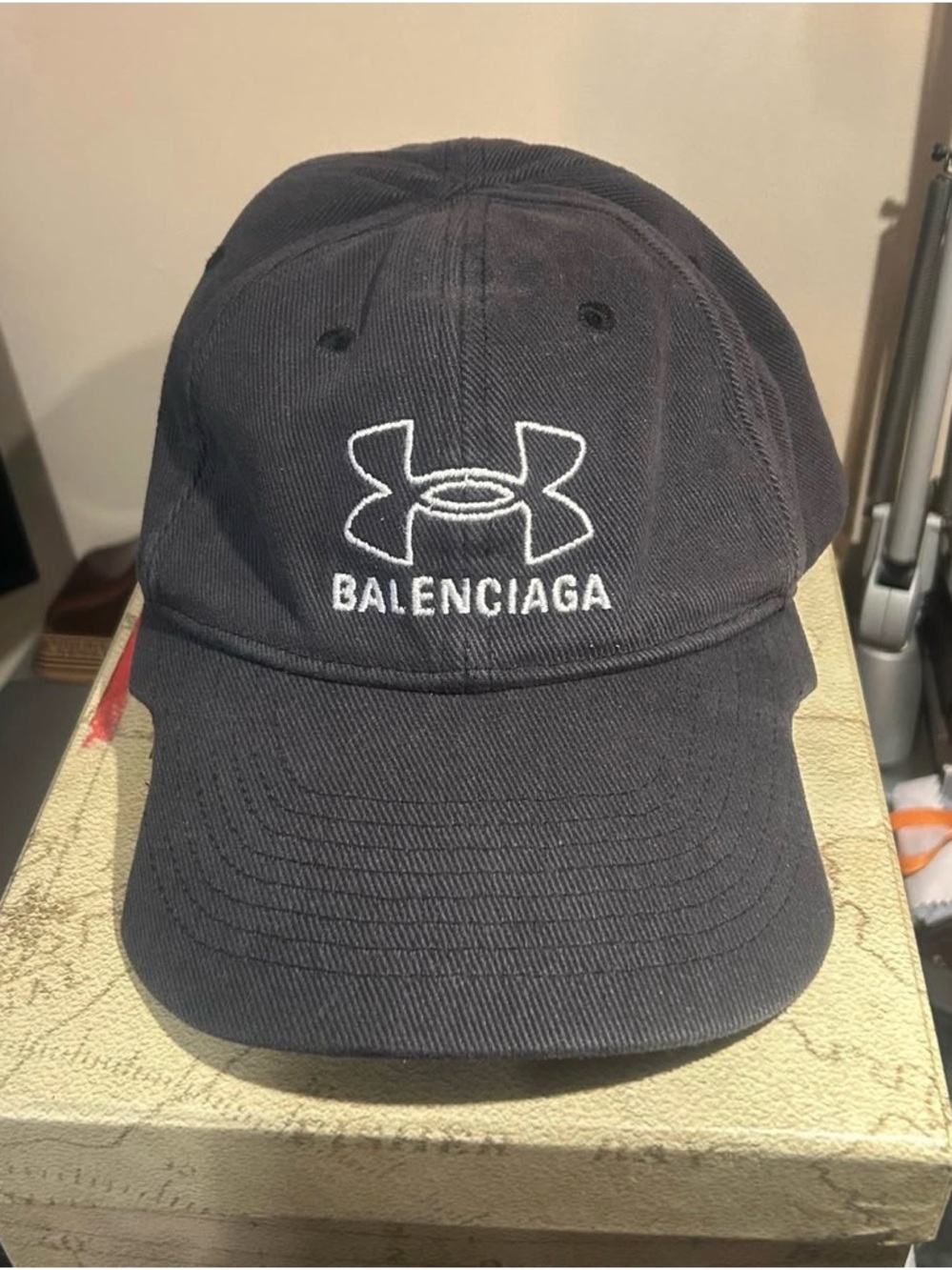 Balenciaga Black Embroidered Logo Cap